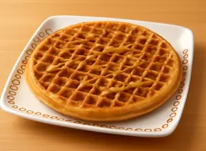 waffle with peanut butter on top