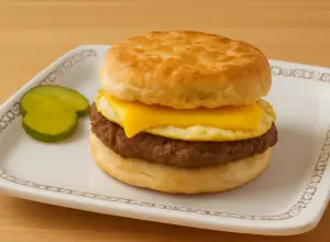 biscuit with egg sausage and cheese